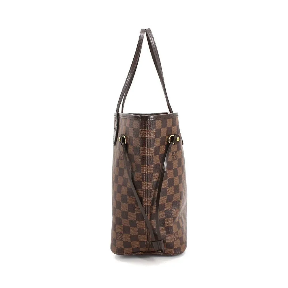 Louis Vuitton Damier Neverfull MM Tote Bag Ebene Cerise Brown Gold Hardware
